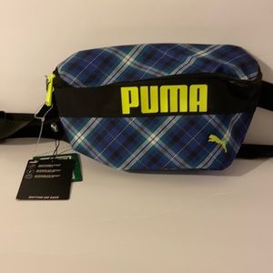 Puma Fanny pack rhythm hip sack Green and blue plaid. New with tags